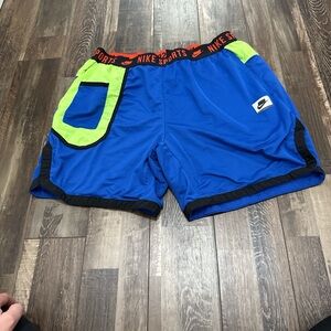 Unique Nike Athletic Shorts in Blue and Green
